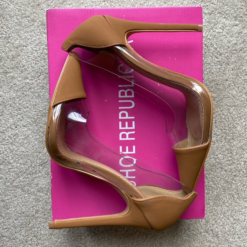 Nude/clear heels